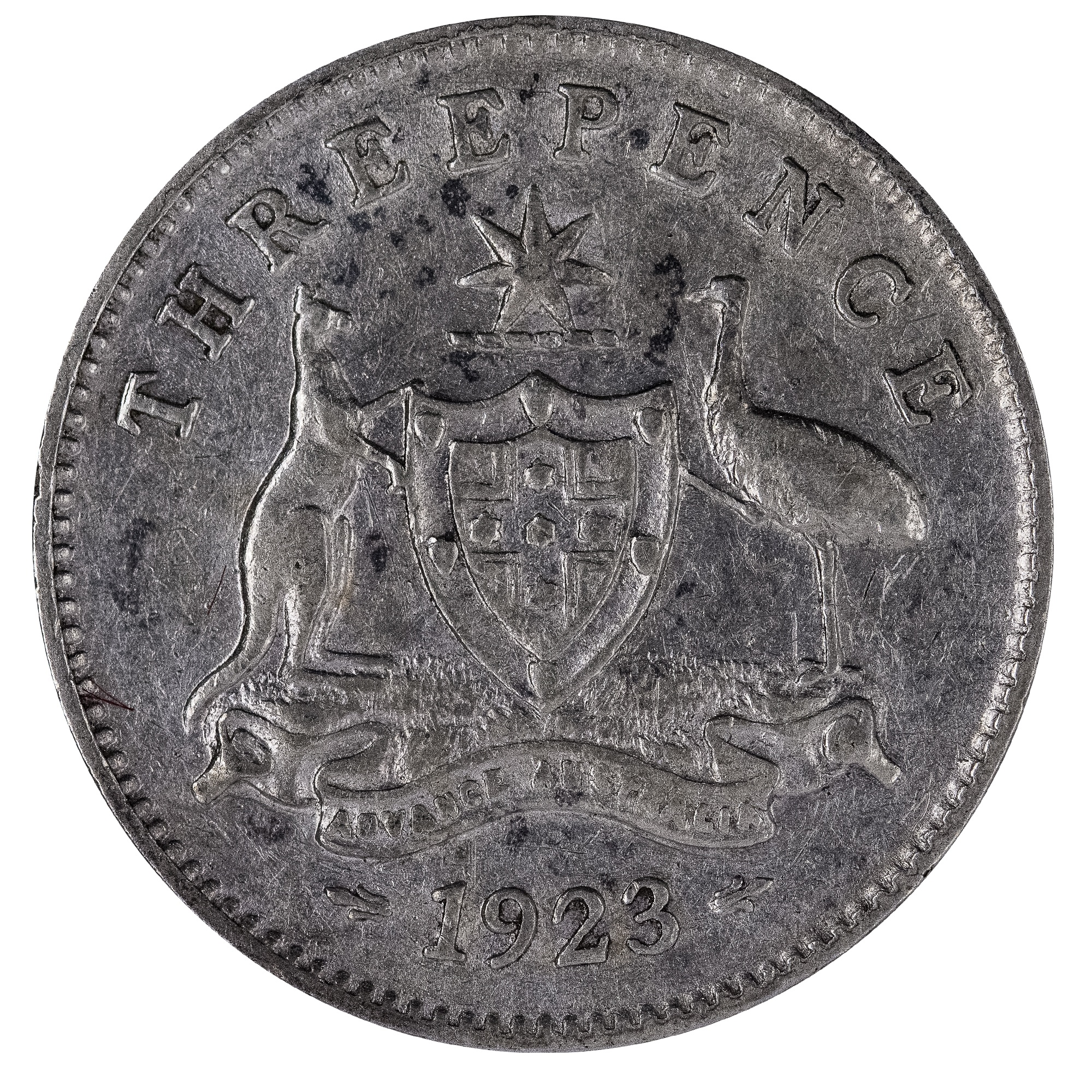 1923 Australian Threepence Very Good / Fine