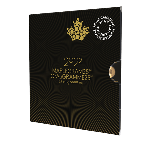 25 x 1g Sheet Canadian Gold Maple Leaf Coins