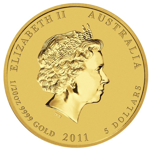2011 1/20oz Perth Mint Gold Lunar Rabbit Coin Series 2