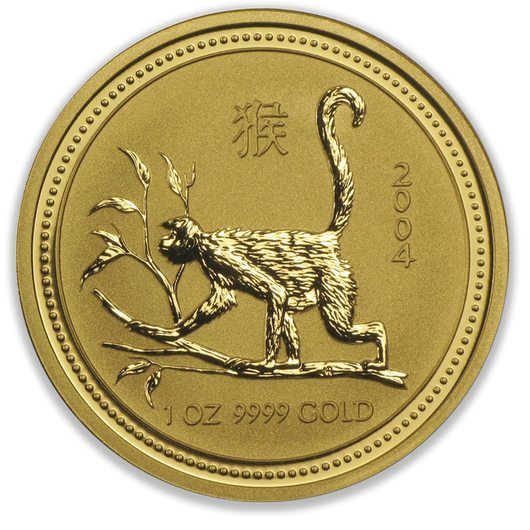 2004 1oz Perth Mint Gold Lunar Monkey Coin Series 1