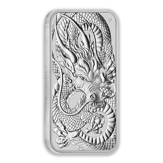 2021 1oz Perth Mint Silver Dragon Rectangular Coin