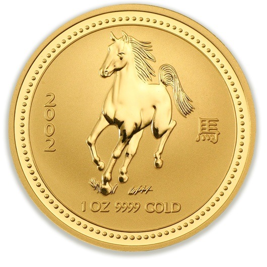 2002 1oz Perth Mint Gold Lunar Horse Coin Series 1