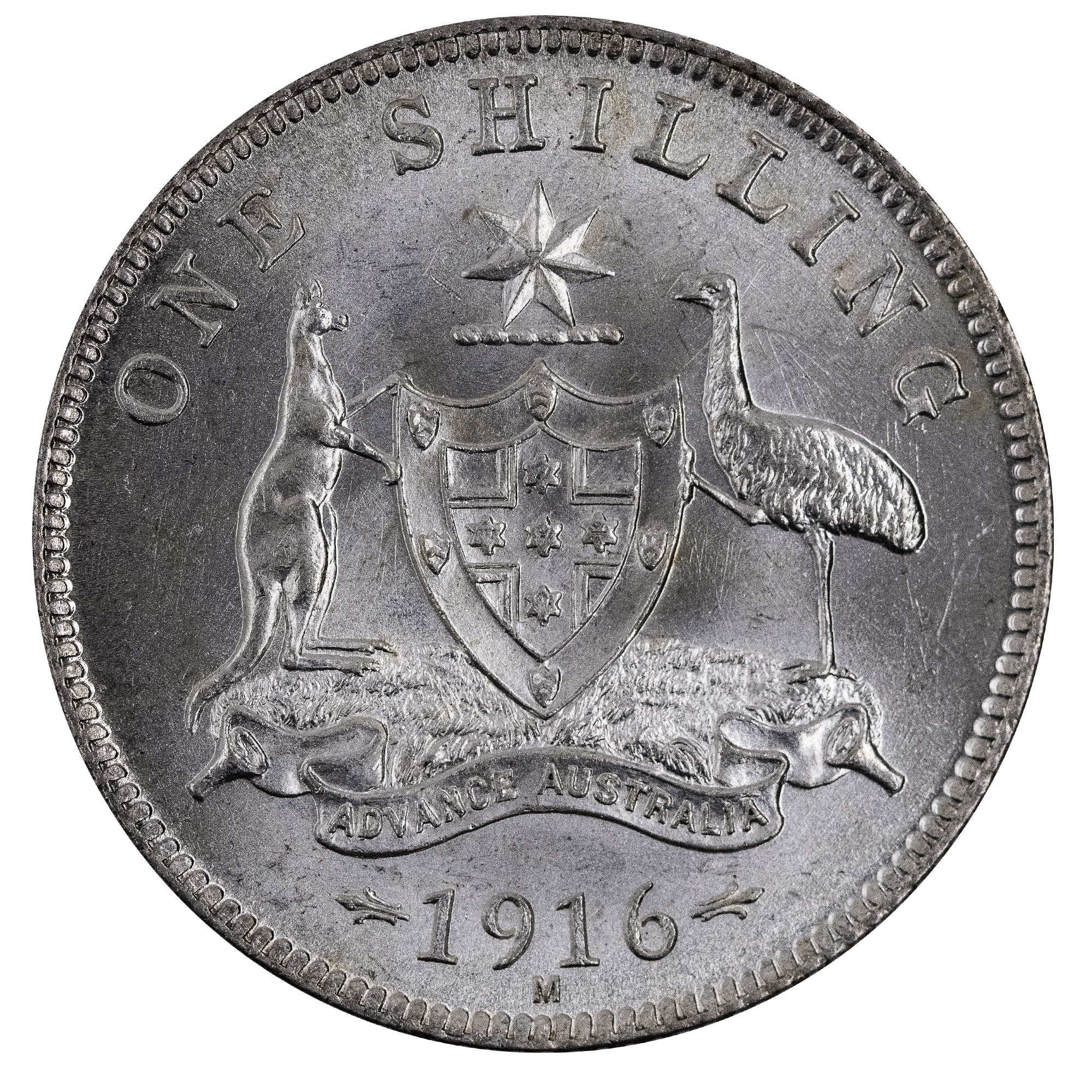1916 Australian Shilling Choice Uncirculated/Gem