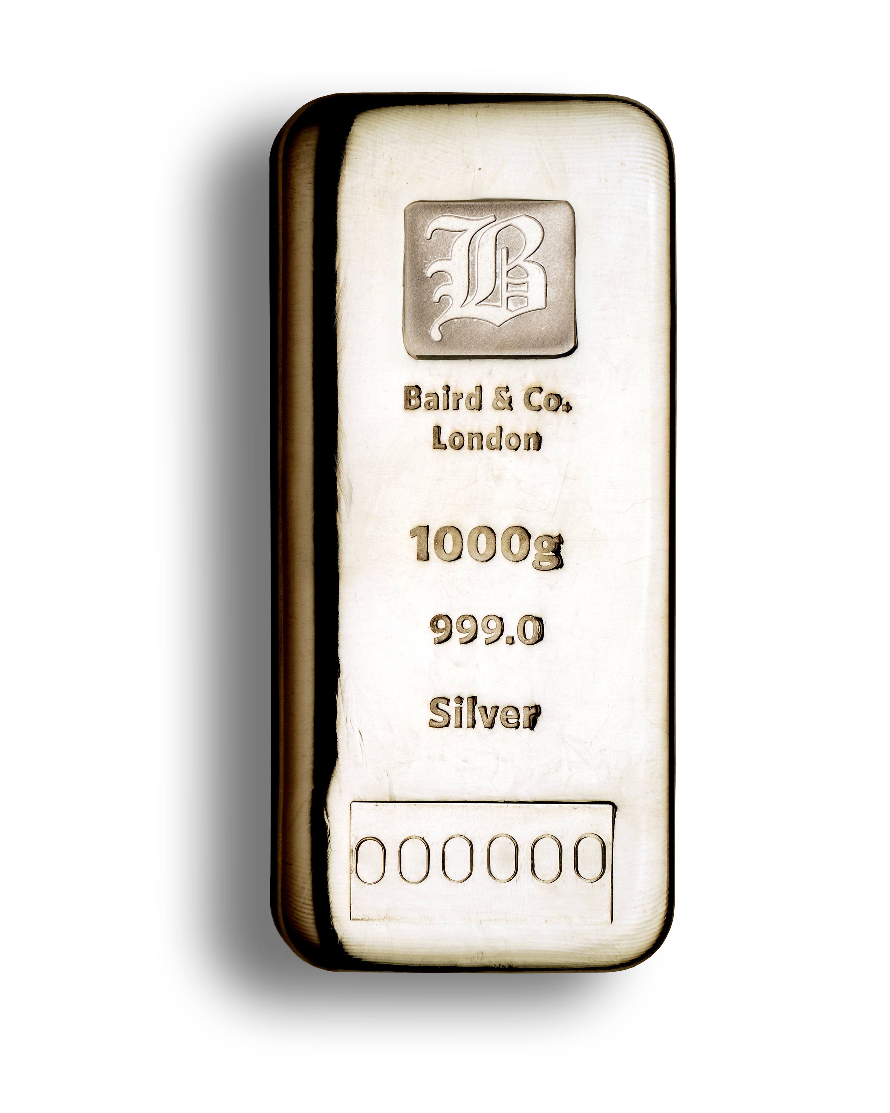 1kg Baird & Co Silver Cast Bar