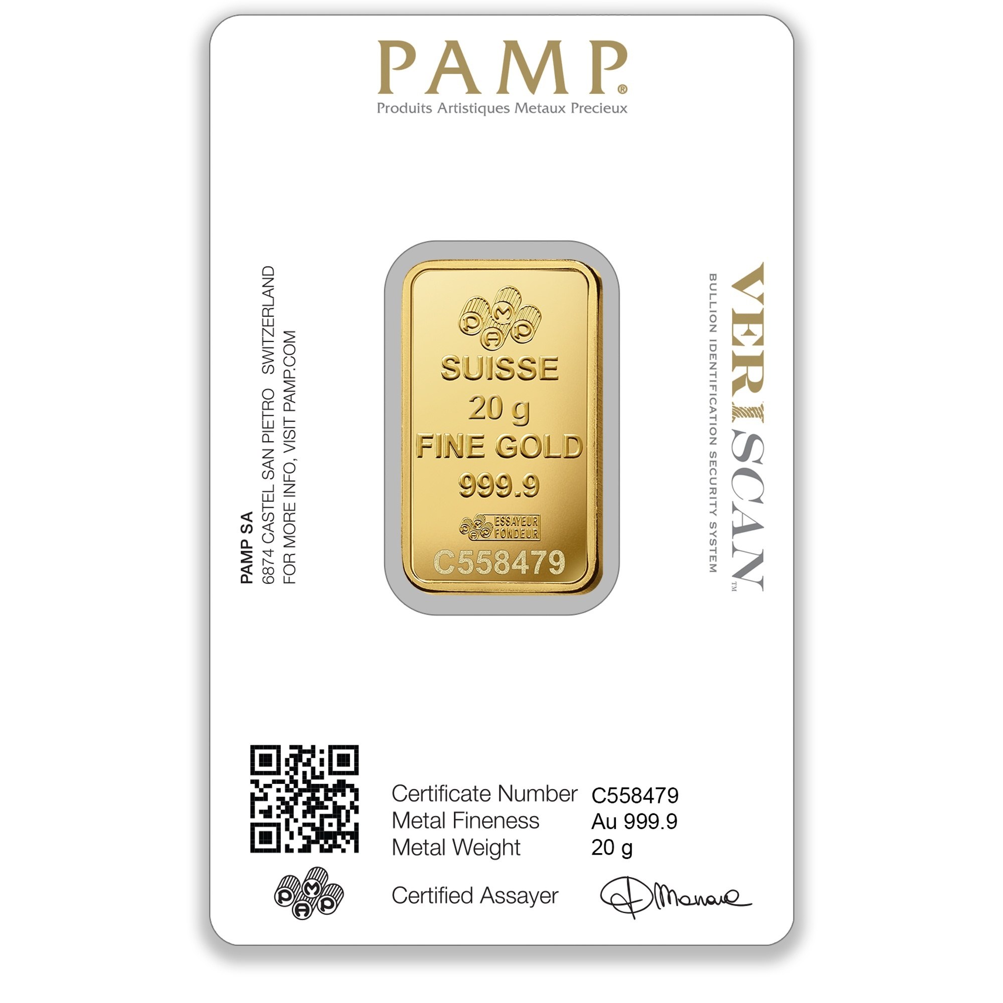 20g PAMP Lady Fortuna Gold Minted Bar