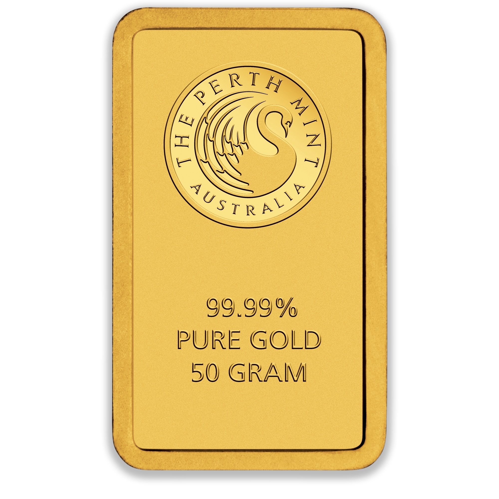 50g Perth Mint Gold Minted Bar