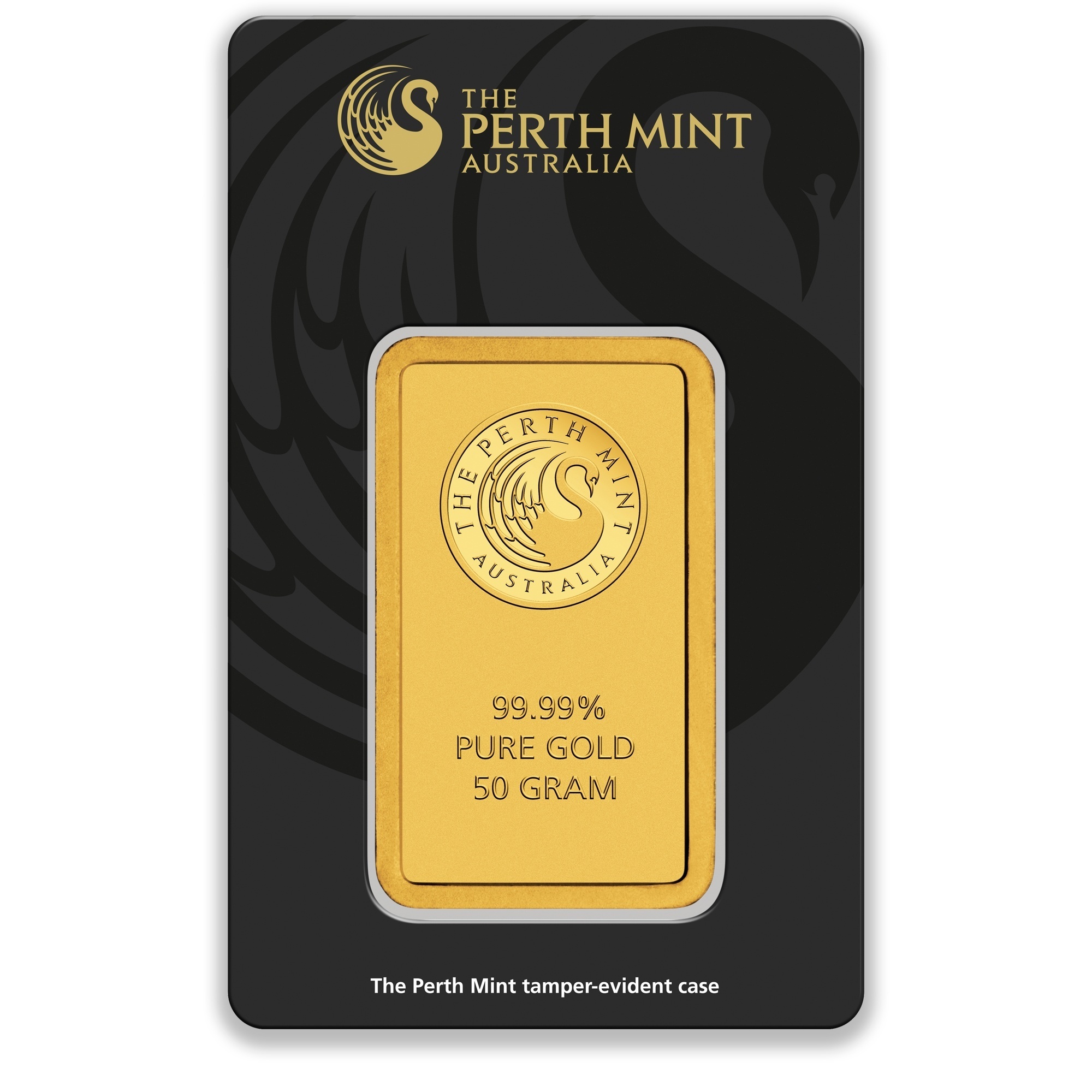 50g Perth Mint Gold Minted Bar