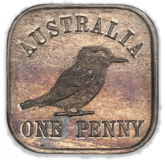 1921 Square Kookaburra Penny Type 12 PCGS SP64