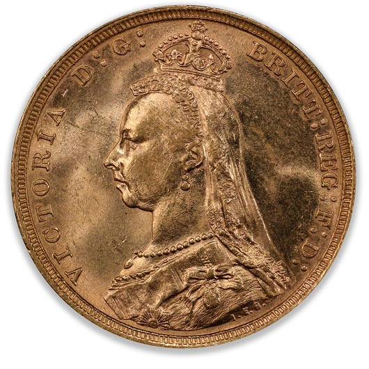 1891S Jubilee Head Sovereign PCGS MS63