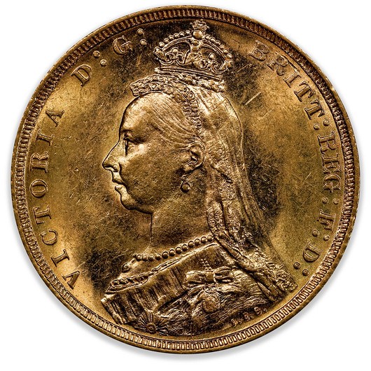 1889M Jubilee Head Sovereign PCGS MS61