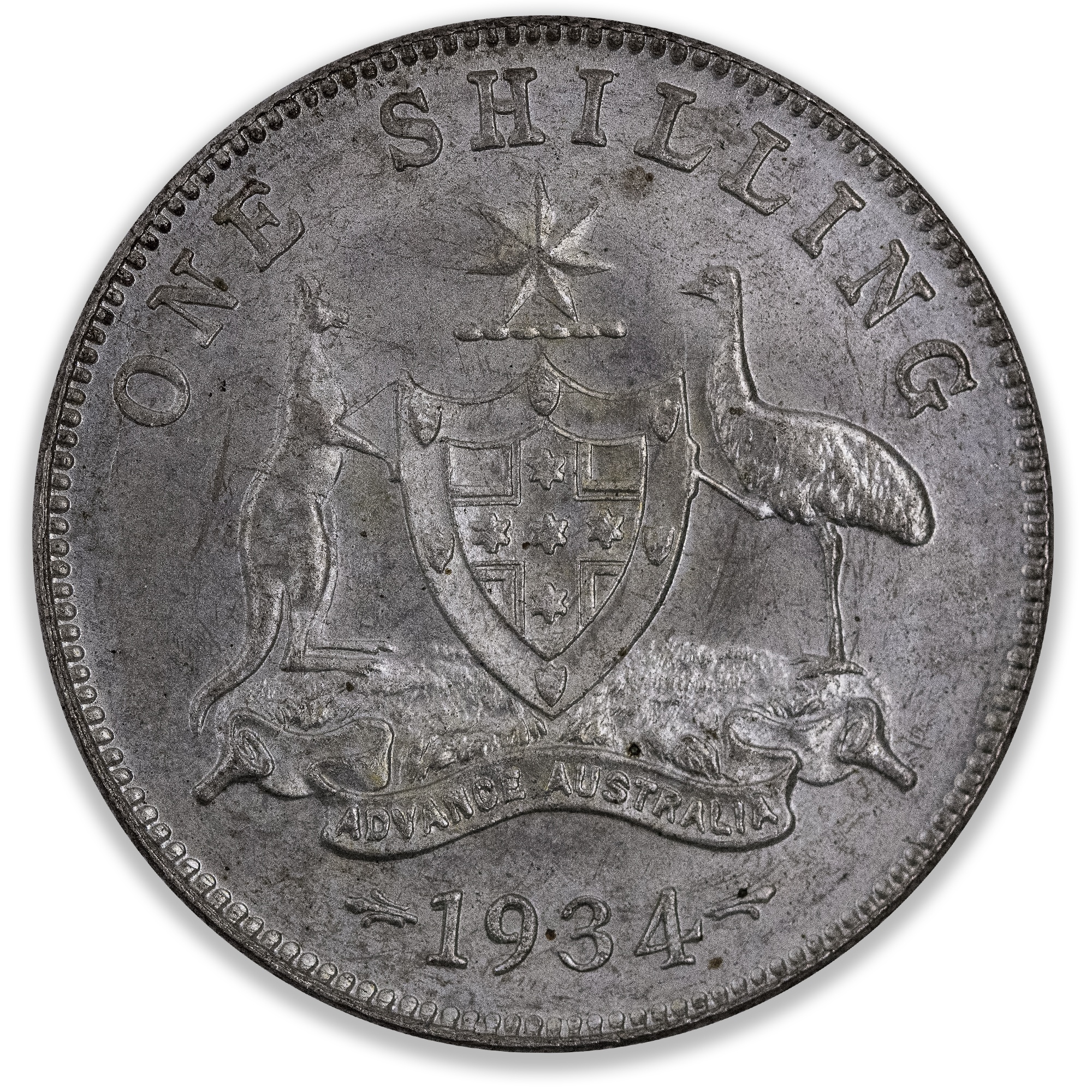 1934 Australian Shilling Choice Uncirculated