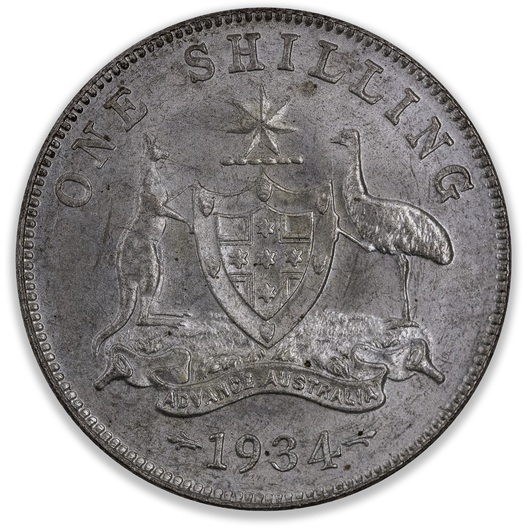 1934 Australian Shilling Choice Uncirculated