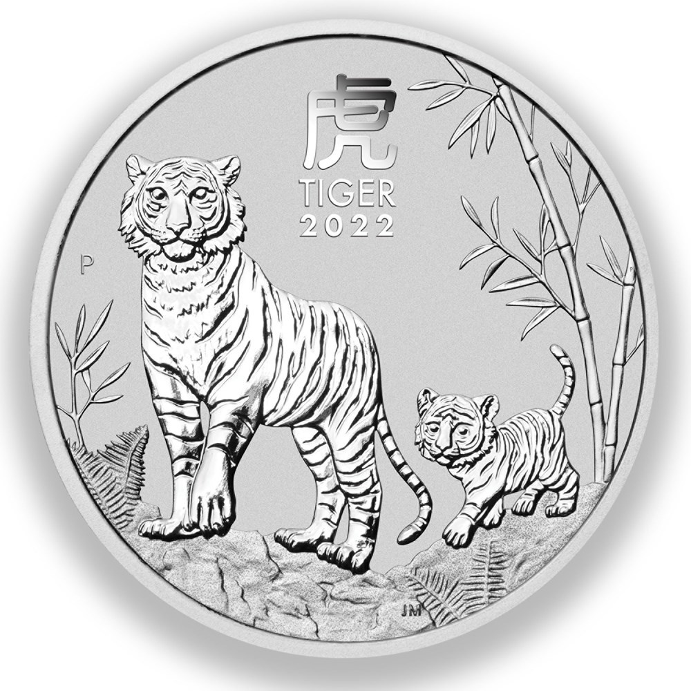 2022 1oz Perth Mint Silver Lunar Tiger Coin Series 3