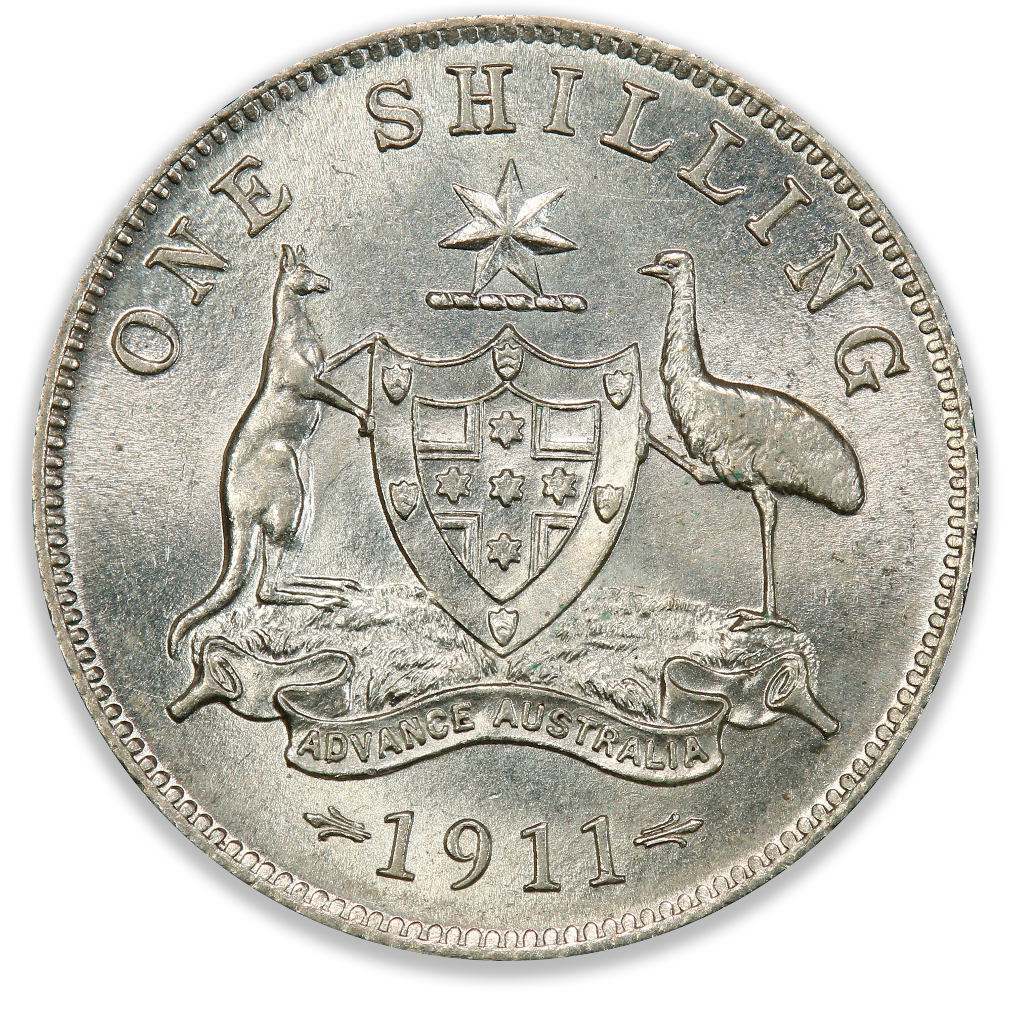 1911 Australian Shilling PCGS MS63