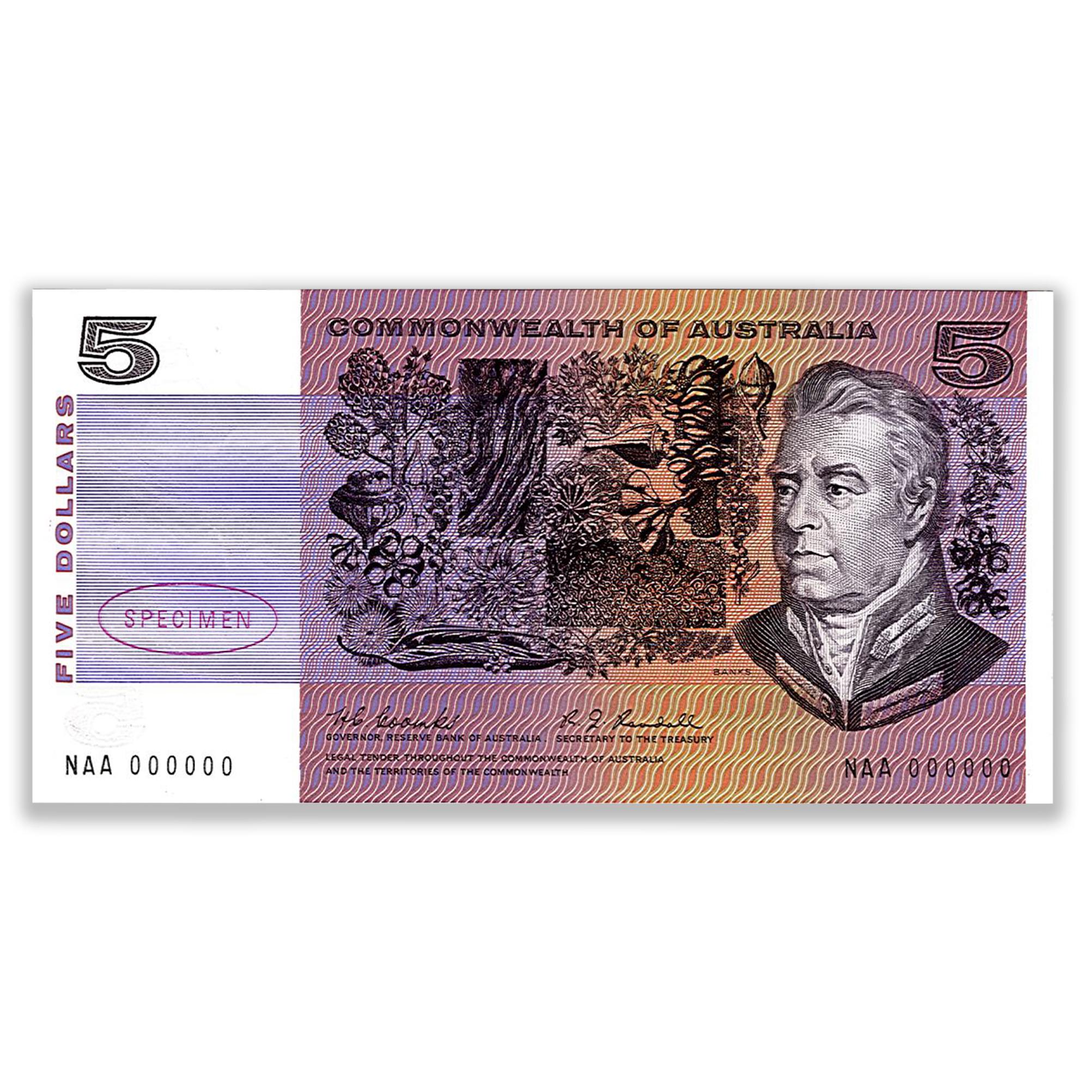 Type 1 $5 Specimen Coombs / Randall Grade Uncirculated