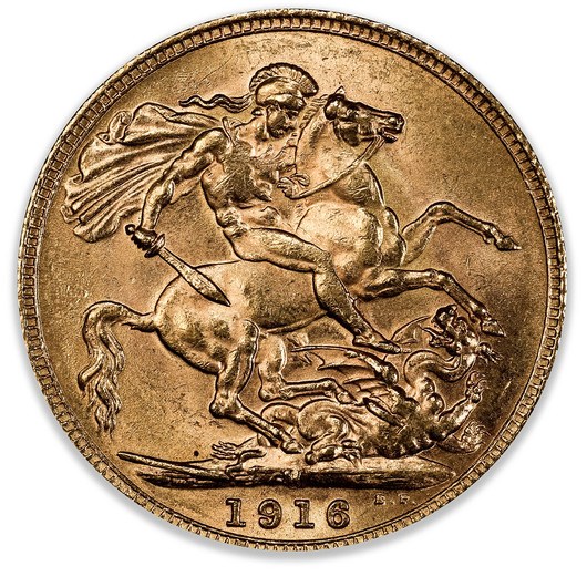 1916M King George V Gold Sovereign PCGS  MS62