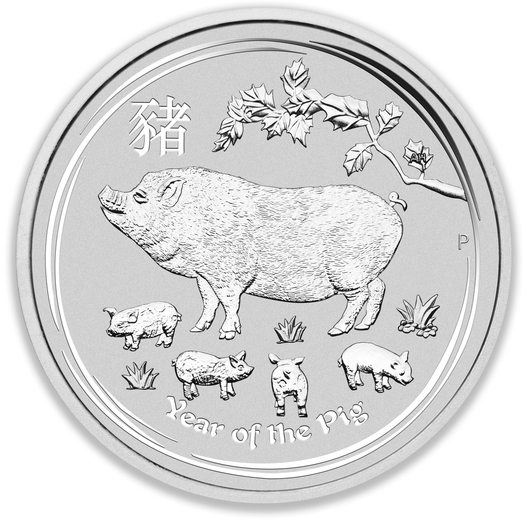 2019 2oz Perth Mint Silver Lunar Pig Coin
