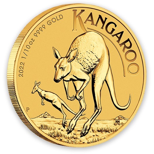 2022 1/10oz Perth Mint Gold Kangaroo Coin