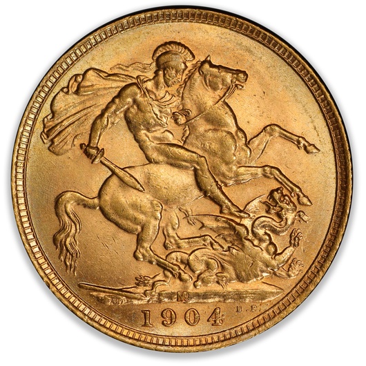 1904M Edward VII Gold Sovereign PCGS MS63