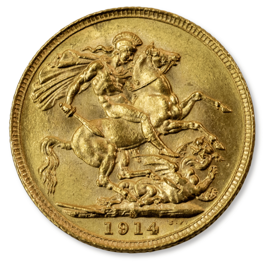 1914S George V Sovereign Uncirculated