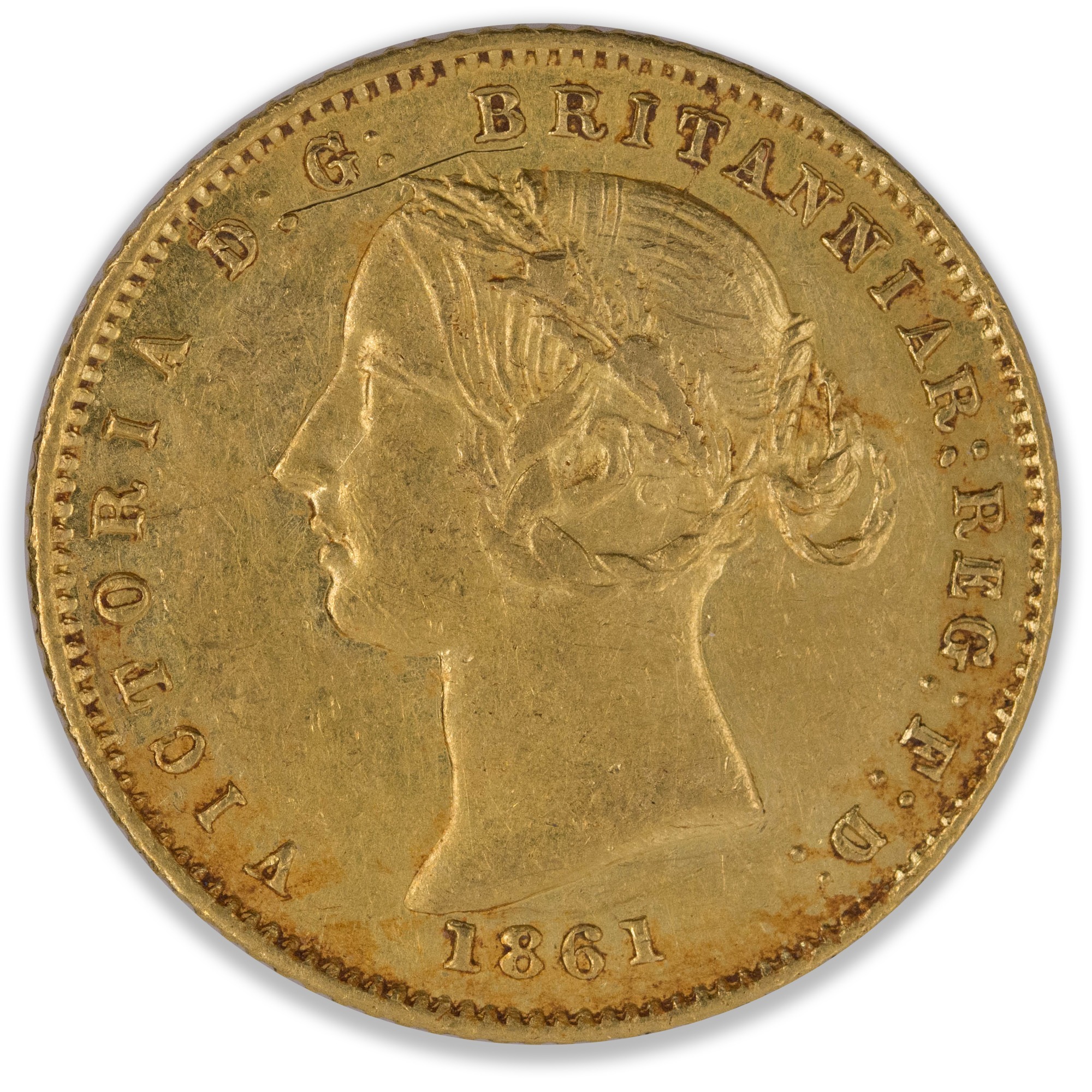 1861 Sydney Mint Half Sovereign About Extra Fine