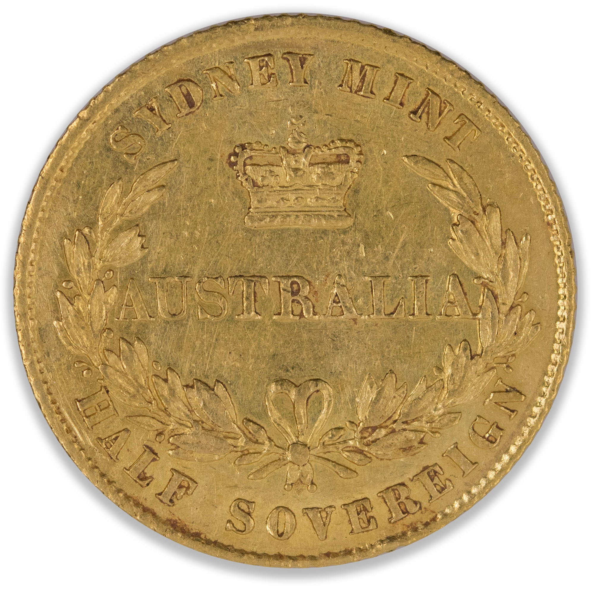 1861 Sydney Mint Half Sovereign About Extra Fine
