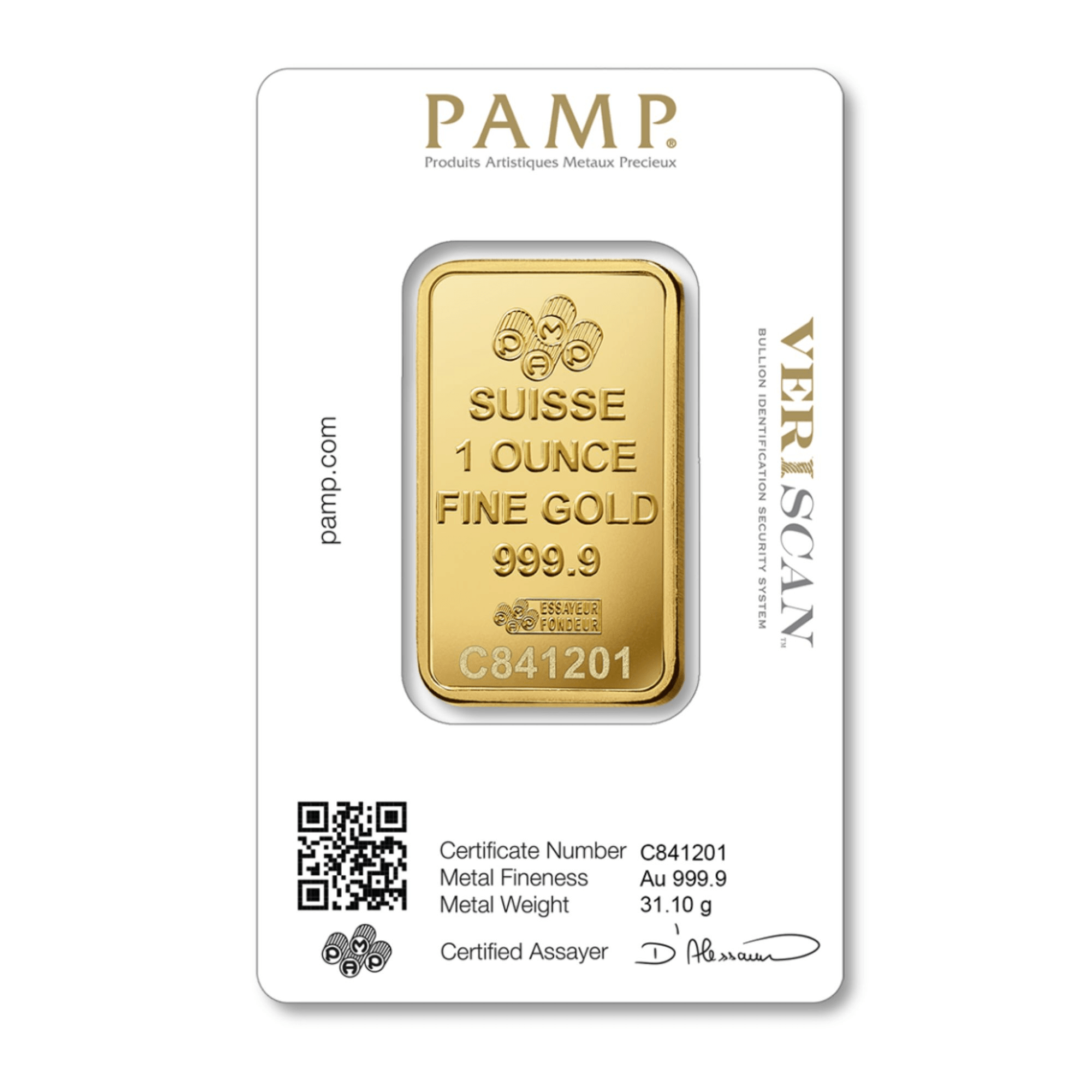 1oz PAMP Lady Fortuna Gold Minted Bar