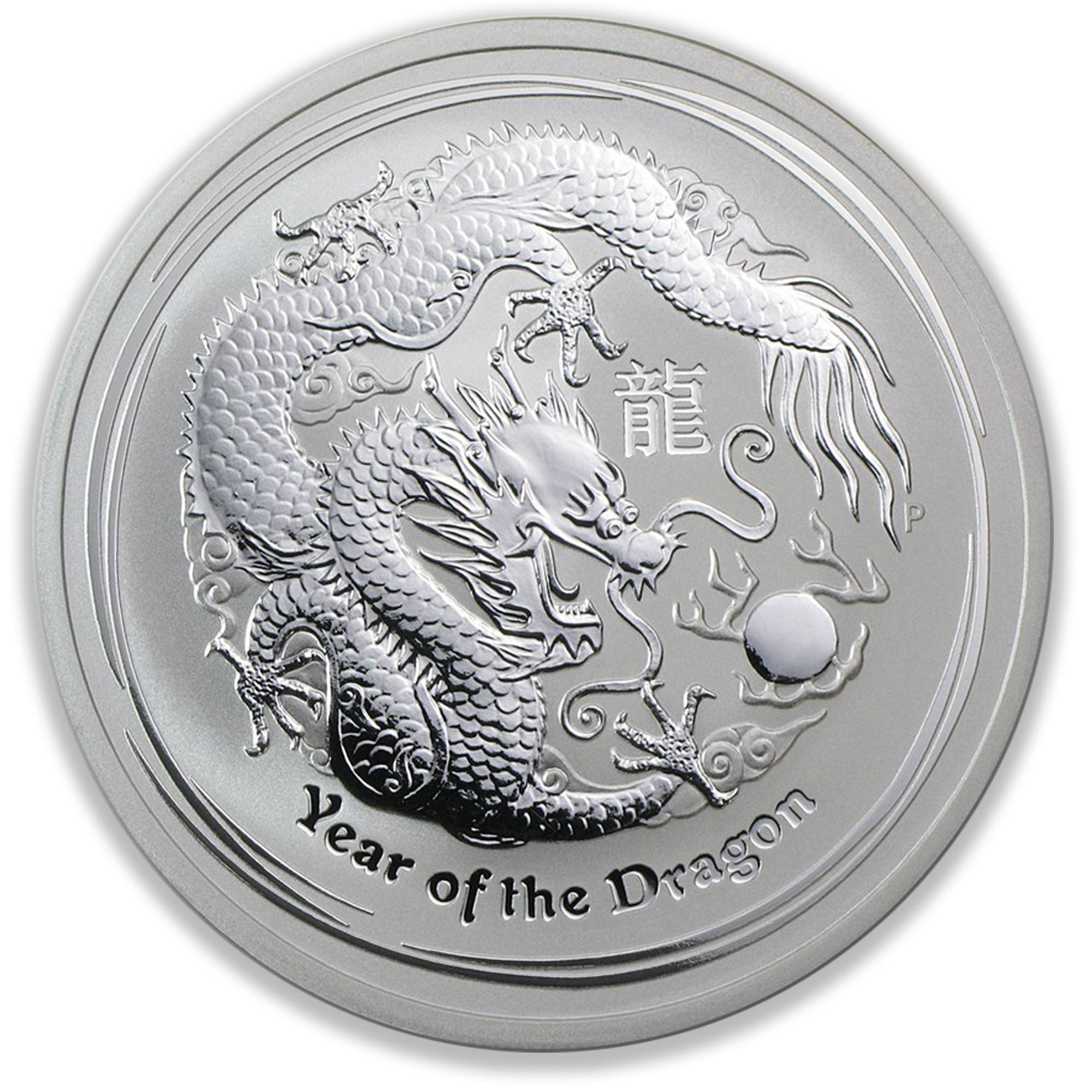 2012 2oz Perth Mint Silver Lunar Dragon Coin Series 2