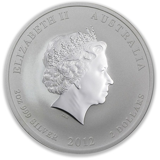 2012 2oz Perth Mint Silver Lunar Dragon Coin Series 2