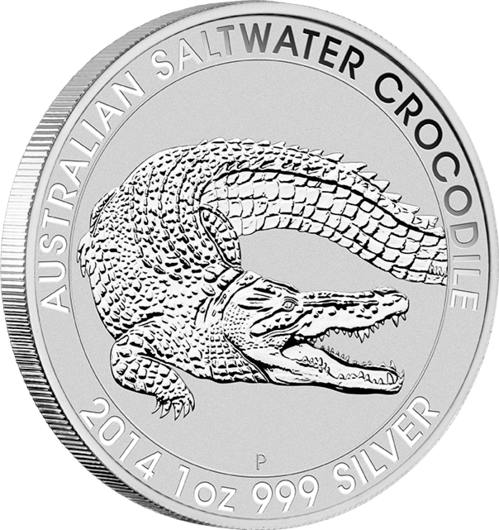 2014 1oz Perth Mint Silver Crocodile Coin