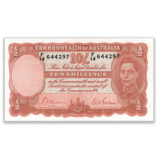 R12 1939 Ten Shilling Banknote Virtually Uncirculated