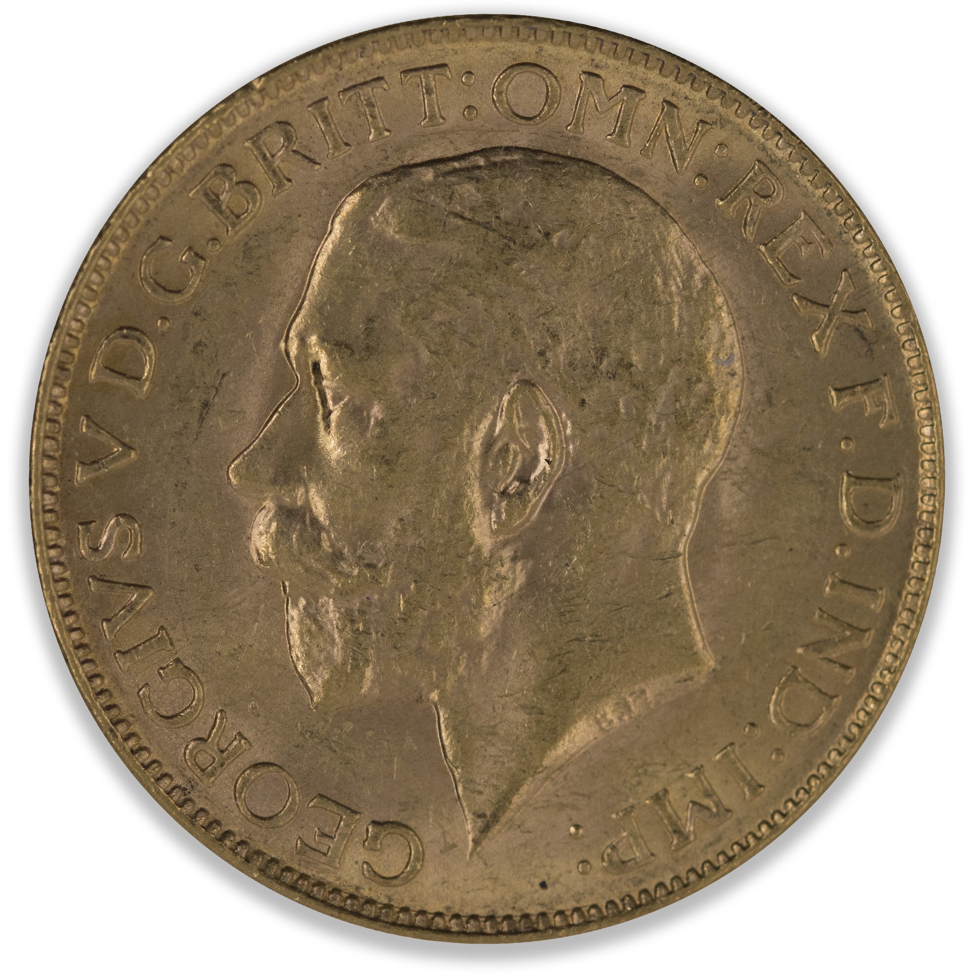 1928P George V Sovereign About Uncirculated