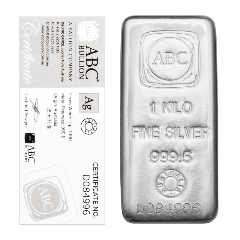 1kg ABC Silver Cast Bar