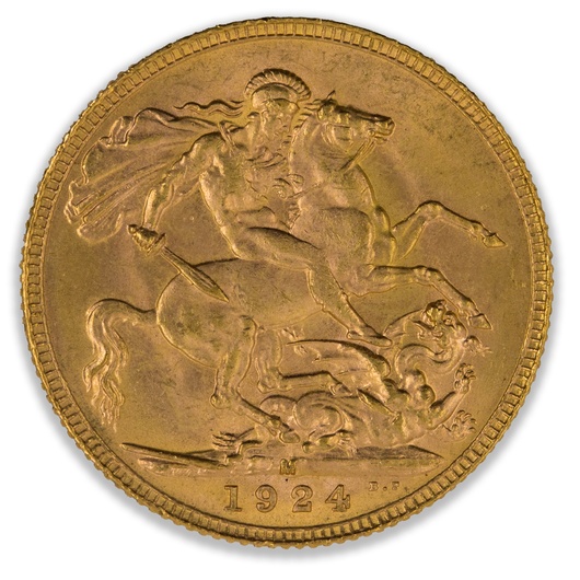 1924M Geroge V Sovereign About Uncirculated
