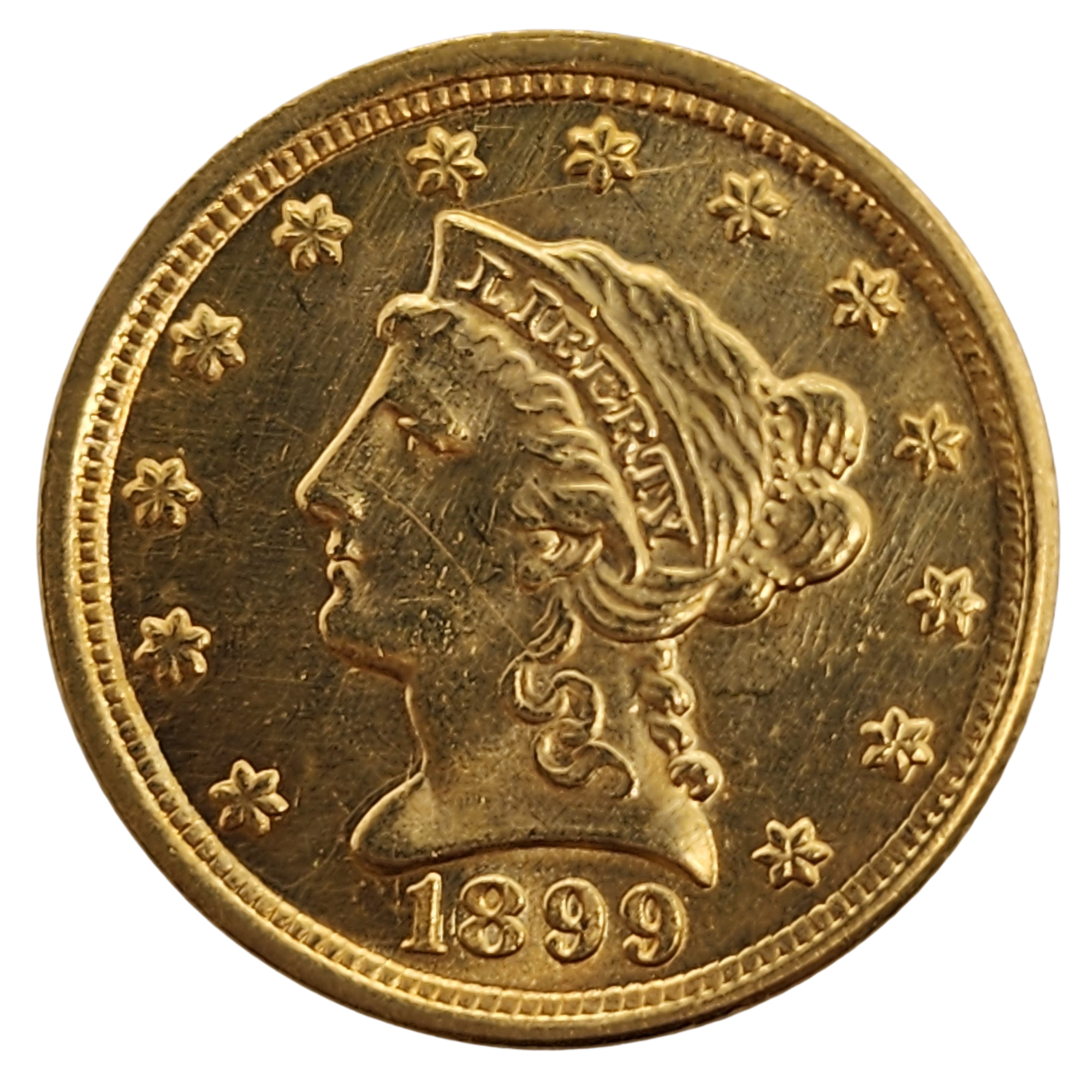 1899 USA $2.50 Liberty Head Gold Coin About Uncirculated