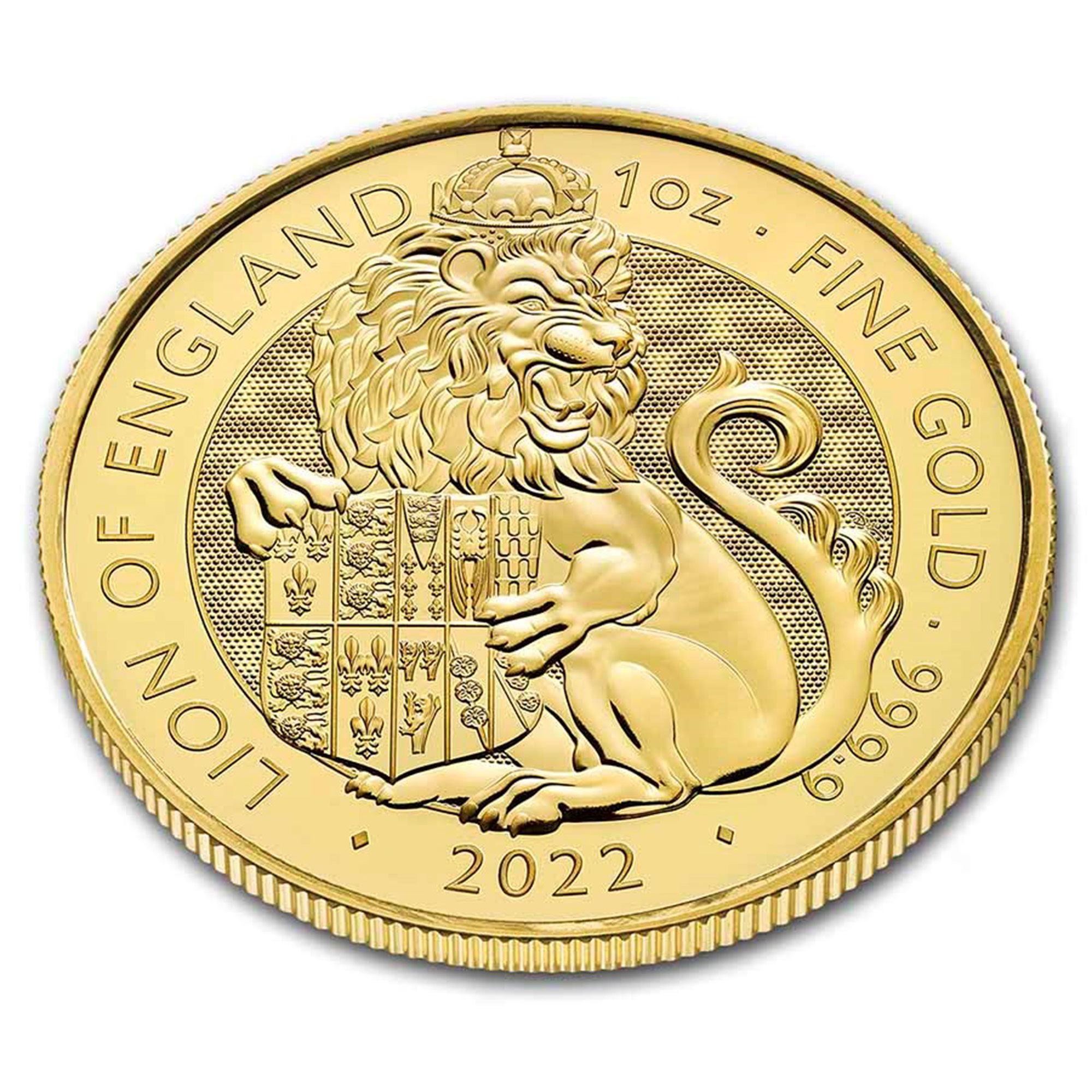 2022 1oz Great Britain Tudor Beast Lion of England Gold Coin