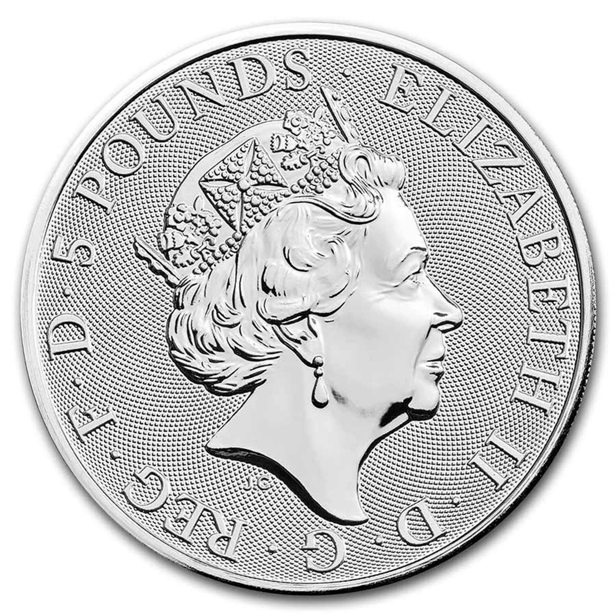 2022 2oz Great Britain Tudor Beats Silver Lion Of England Coin