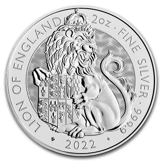 2022 2oz Great Britain Tudor Beasts Silver Lion Of England Coin