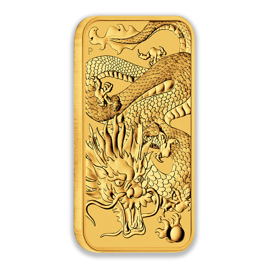 2022 1oz Perth Mint Dragon Gold Minted Bar