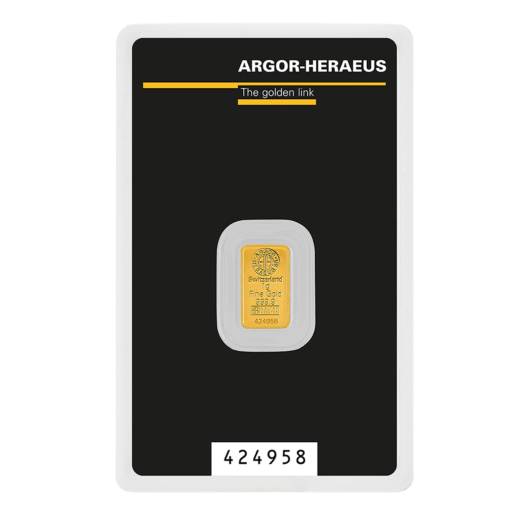 1g Argor-Heraeus Gold Minted KineBar