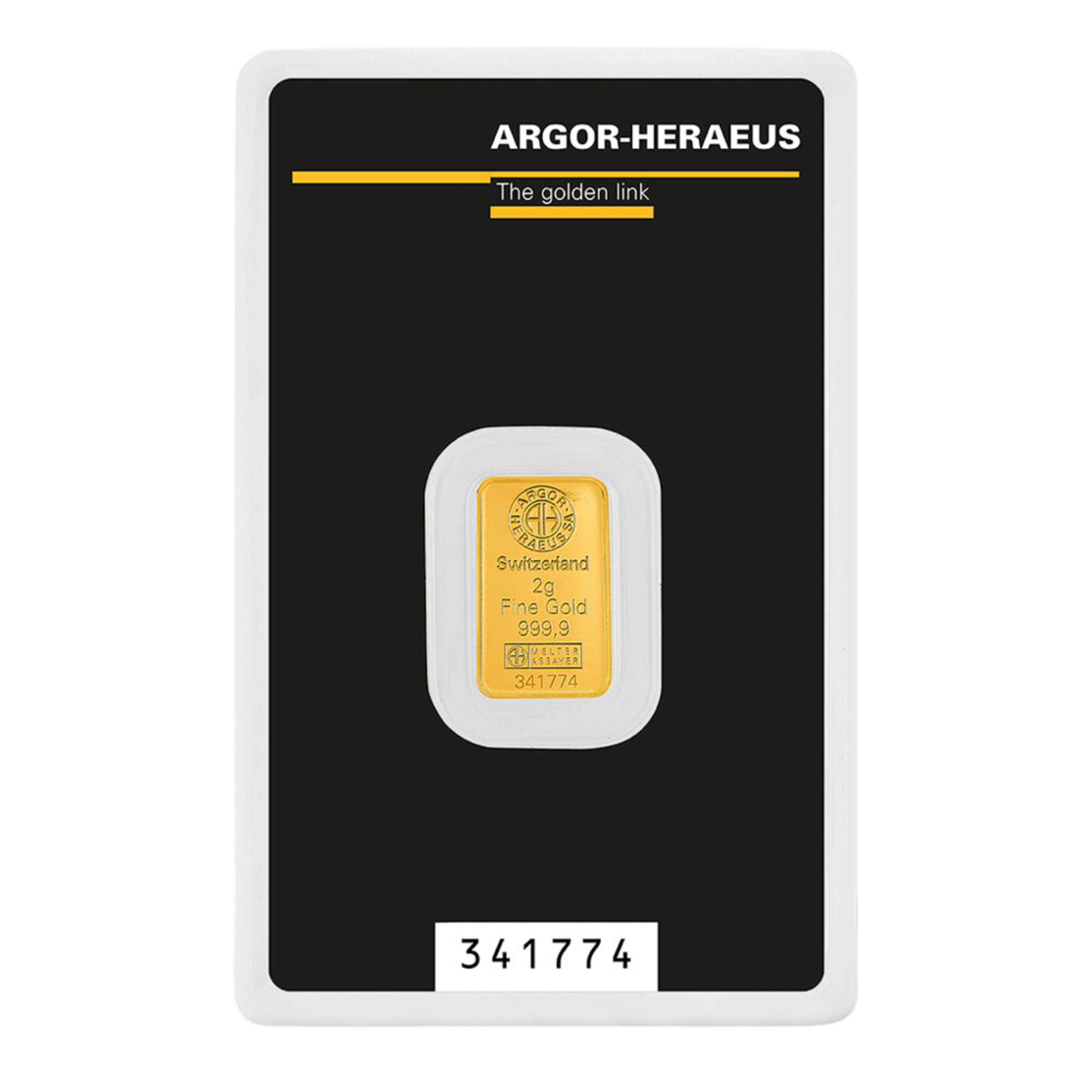 2g Argor-Heraeus Gold Minted KineBar