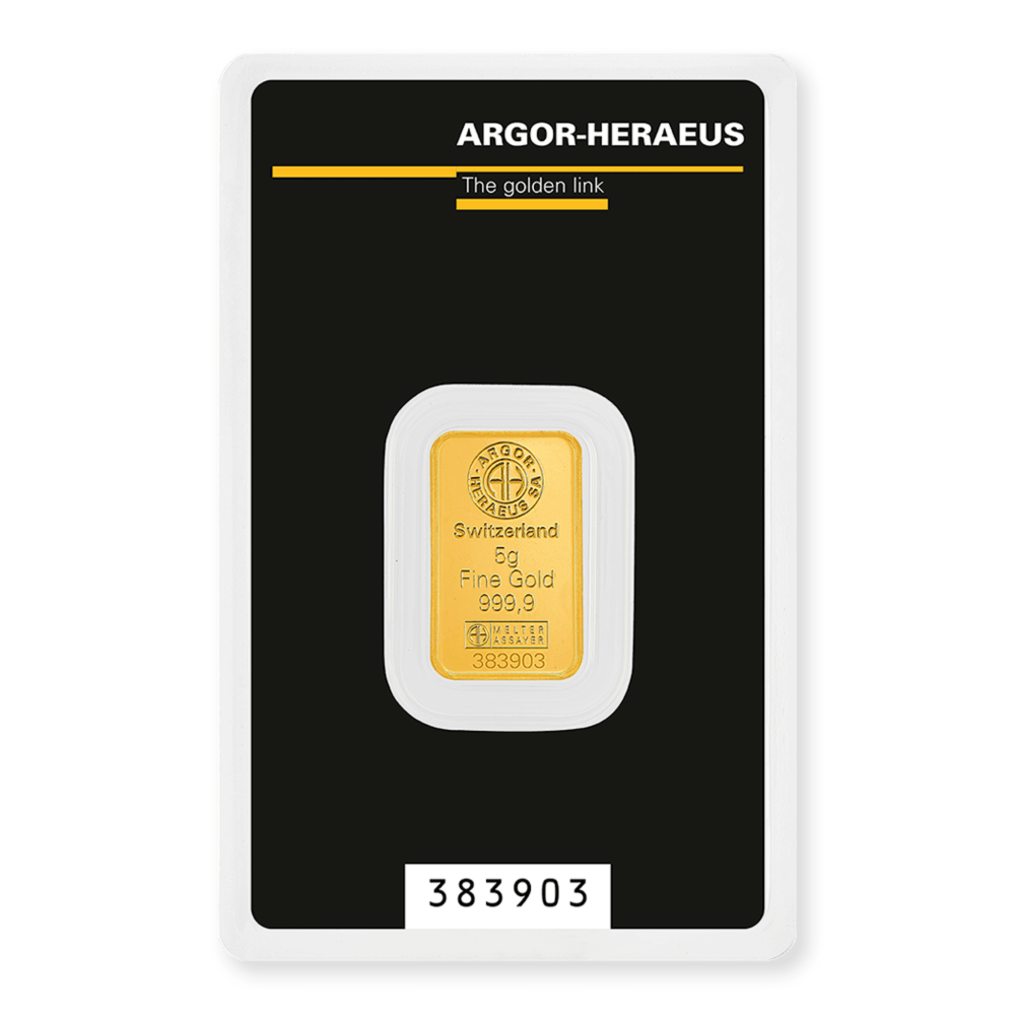 5g Argor-Heraeus Gold Minted KineBar