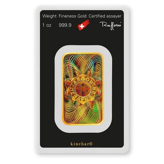 1oz Argor-Heraeus Gold Minted KineBar