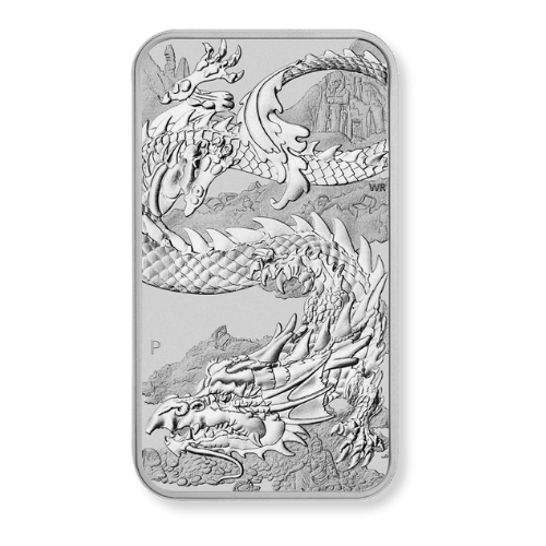 2023 1oz Perth Mint Silver Dragon Rectangular Coin