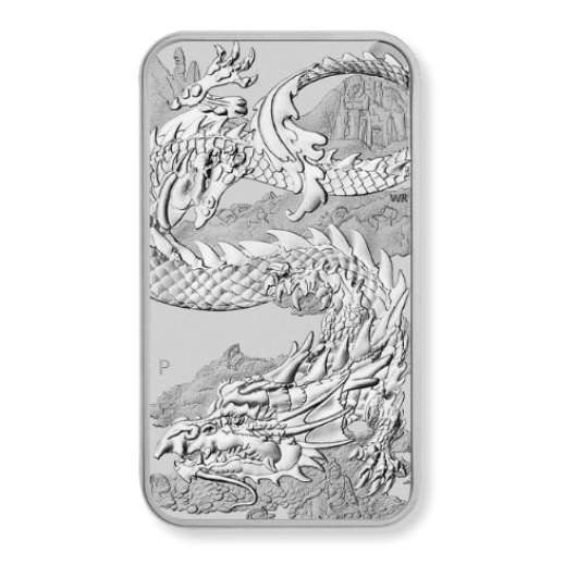 2023 1oz Perth Mint Silver Dragon Rectangular Coin