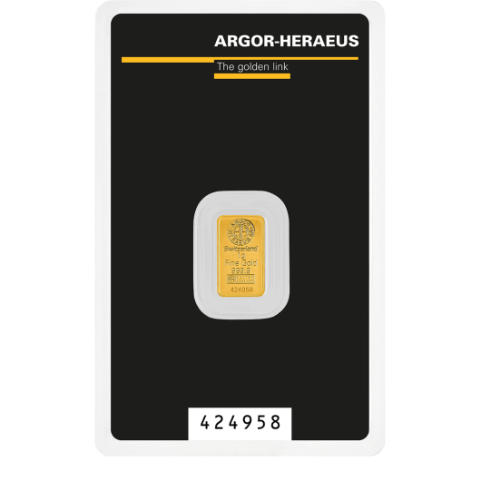 1g Argor-Heraeus Gold Minted Classic Bar
