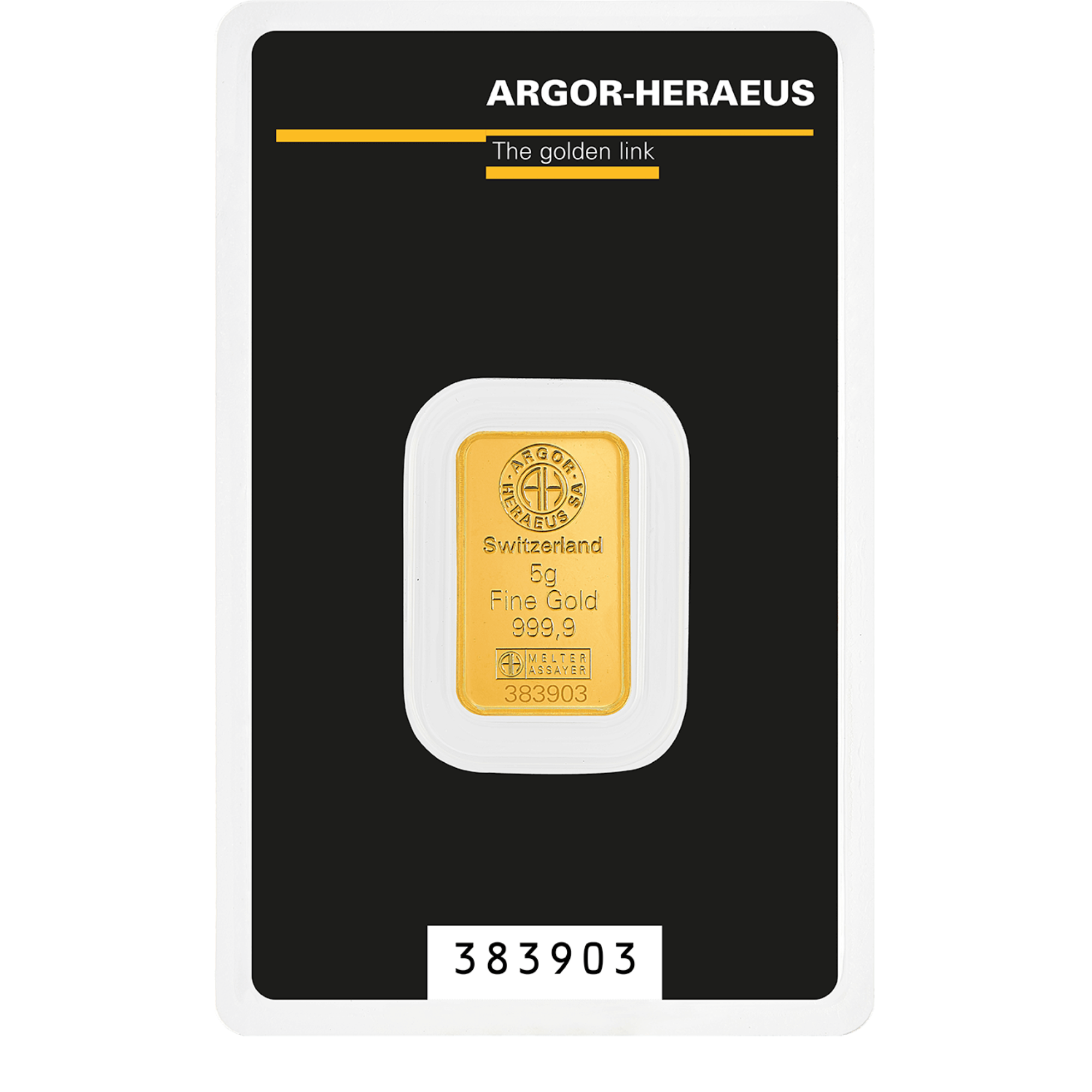 5g Argor-Heraeus Classic Gold Minted Bar