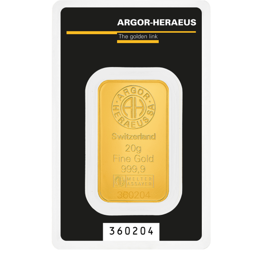 20g Argor-Heraeus Gold Minted Classic Bar