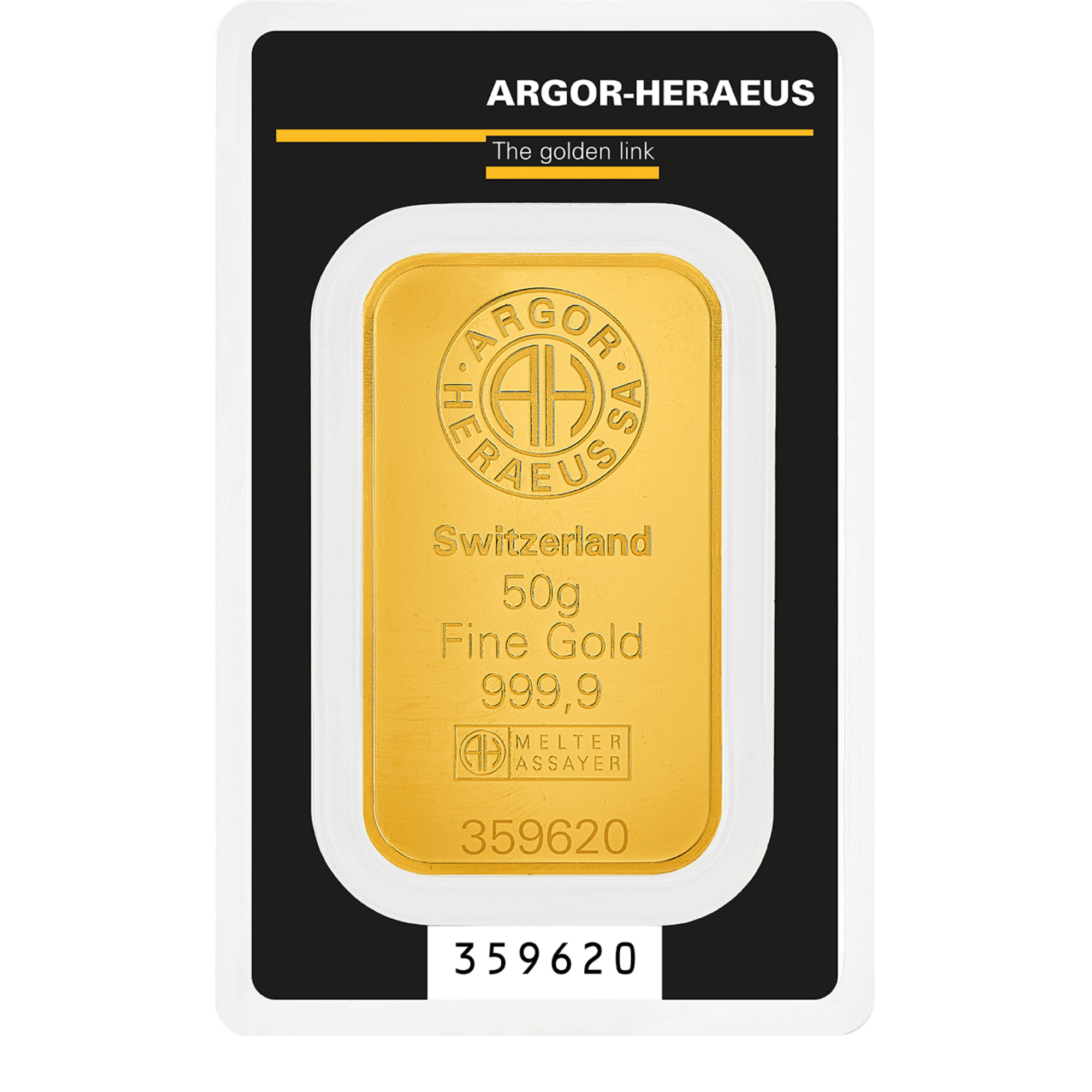 50g Argor-Heraeus Gold Minted Classic Bar