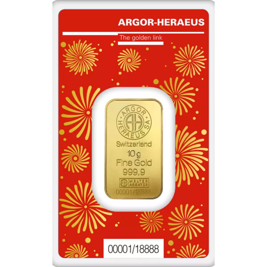 2024 10g Argor-Heraeus Gold Lunar Dragon Minted Bar